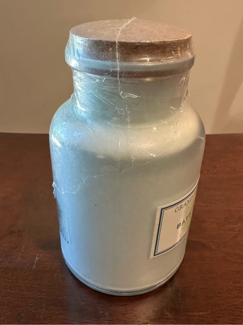 Grand Spa Designs • bath salts • brand new • reusable bottle • wooden spoon